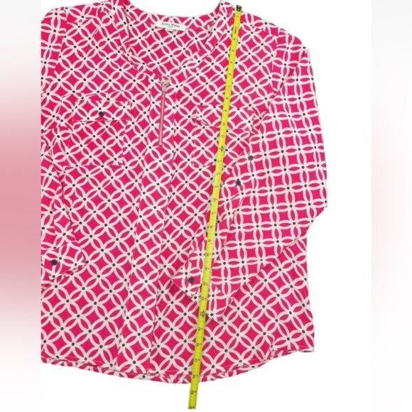 STUDIO WORKS Woman 2X Blouse Pink Front ZIP & 2 Pocket - Picture 3 of 15